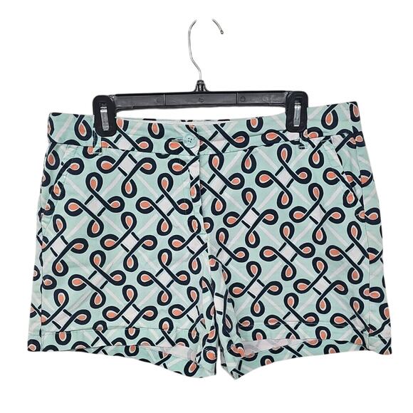 Crown & Ivy Shorts Women’s Size 12 Patterned Chino All over Print Preppy - Picture 1 of 5